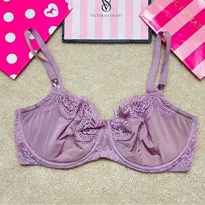 Victoria’s Secret Sexy Dream Angels Lilac Satin Pushup w/o Padding Bra 36DDD